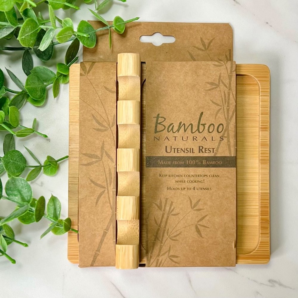 Bamboo Naturals Four Spoon Kitchen Utensil Rest